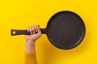 A non-stick pan that likely contains PFAS.