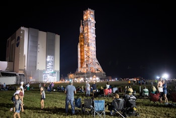 CAPE CANAVERAL, FL - AUGUST 16: In this handout image provided by NASA, NASA's Space Launch System (...