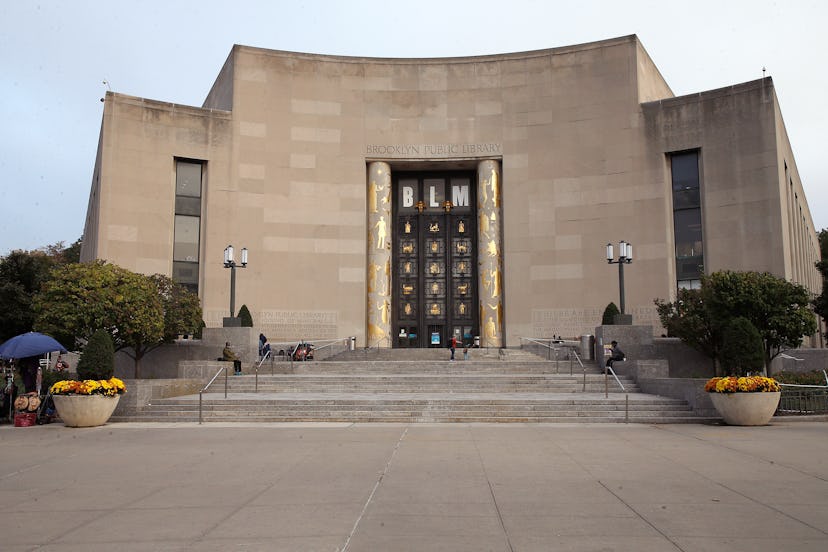 The Brooklyn Public library is seen in Grand Army Plaza.
