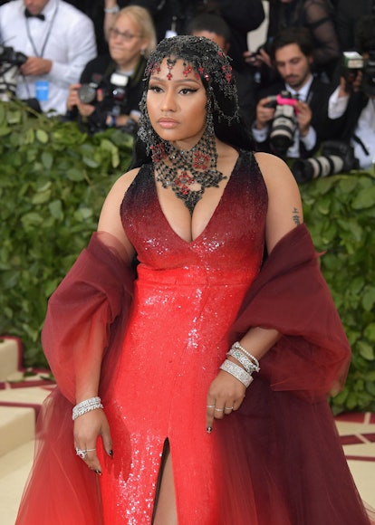 US rap singer Nicki Minaj attends the Versace fashion show during the  News Photo - Getty Images