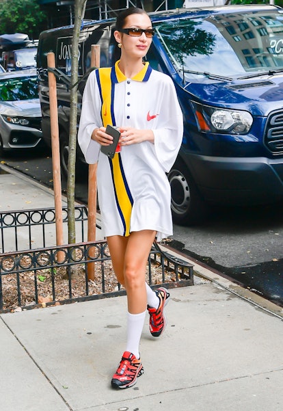 Bella Hadid is seen in Soho on October 8, 2021 in New York City.