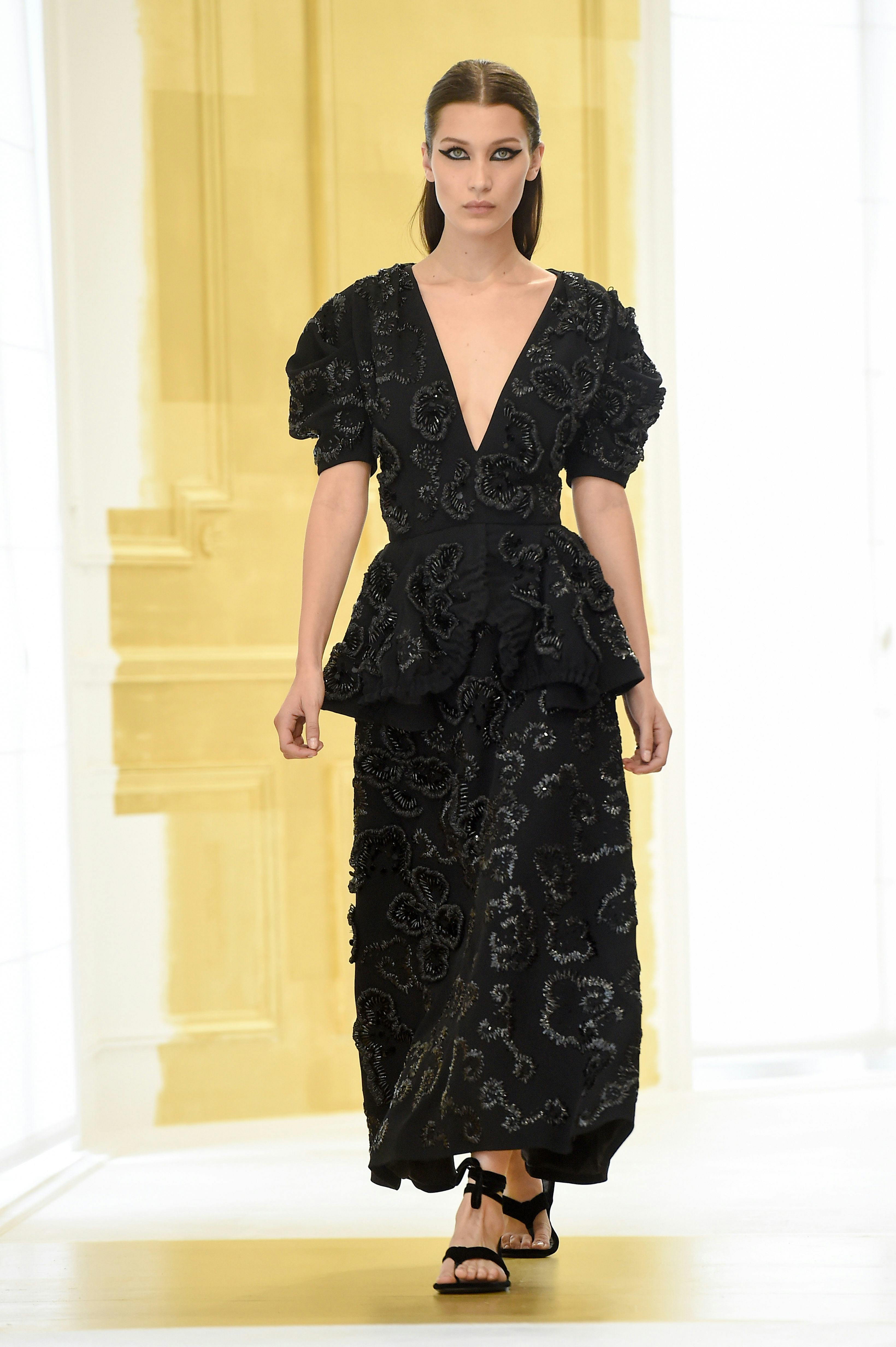 Bella Hadid walks the runway during the Christian Dior Haute Couture Fall/Winter 2016-2017 show