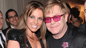 WEST HOLLYWOOD, CA - FEBRUARY 24:  (L-R) Recording Artist Britney Spears and Sir Elton John attend t...