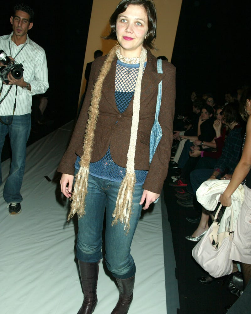 Maggie Gyllenhaal during Marc Jacobs 2003 Fall Collection attendees at NY State Armory in New York, ...