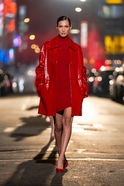 bella Hadid walks the runway during at the Michael Kors Fashion Show at the Booth Theater in Midtown...