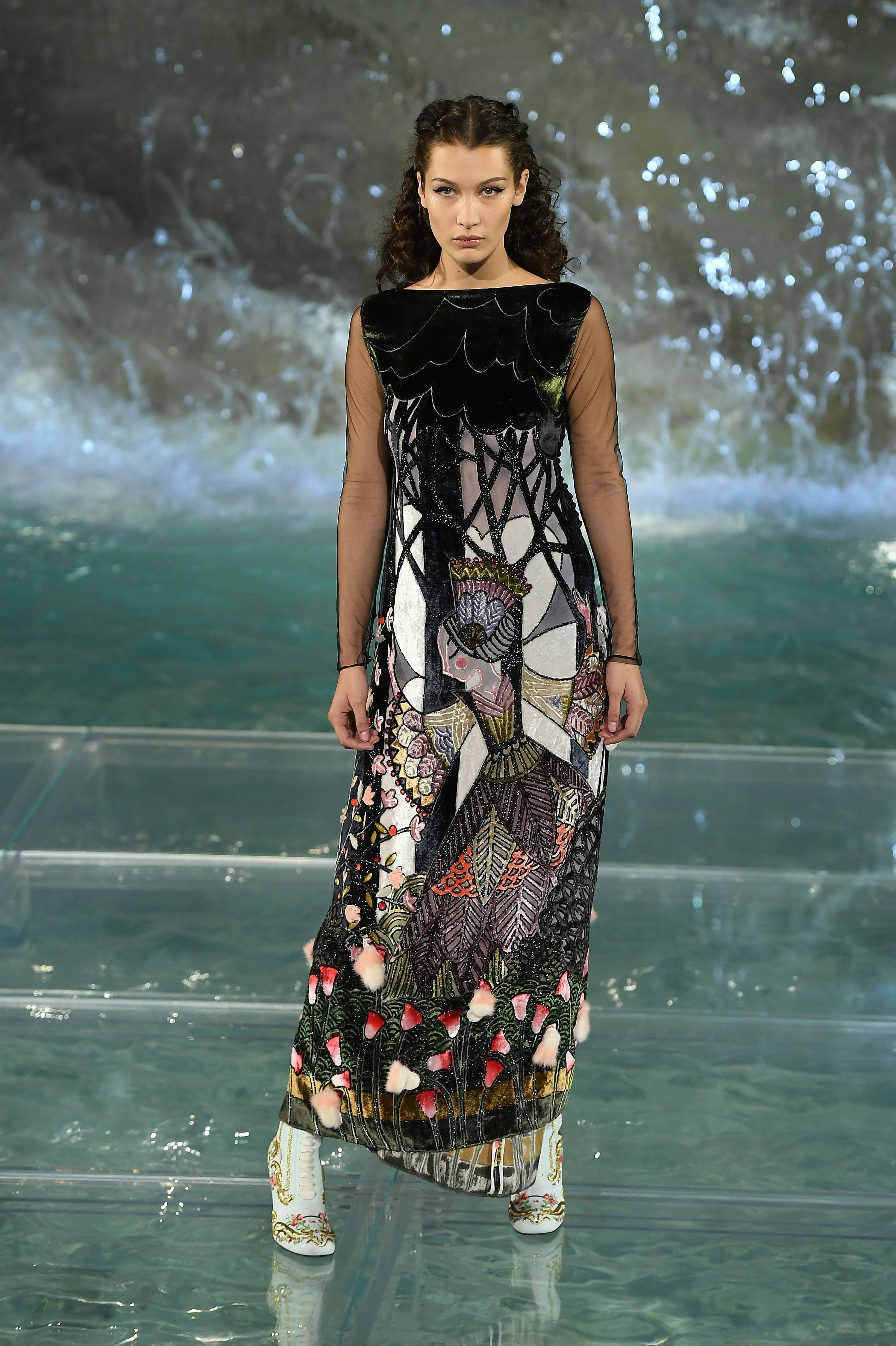 Bella Hadid walks the runway at Fendi Roma 90 Years Anniversary fashion show in rome