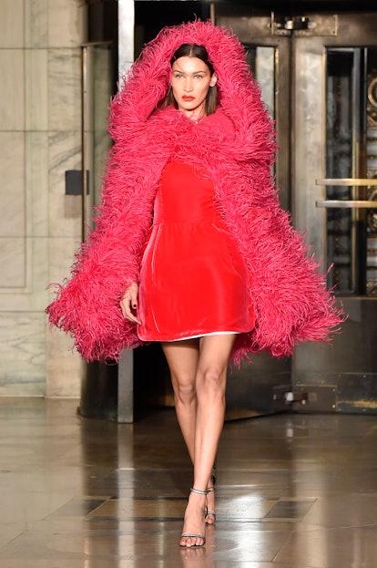Bella Hadid walks the runway during the Oscar De La Renta Show in February 2020 at New York Fashion ...