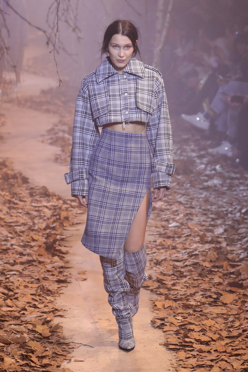 Bella Hadid walks the runway during the Off-White Fall/Winter 2017/2018 show