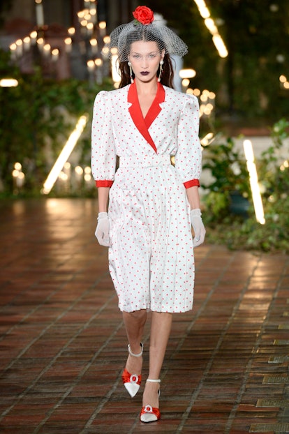 Bella Hadid walks the runway for Rodarte during New York Fashion Week on February 11, 2020 