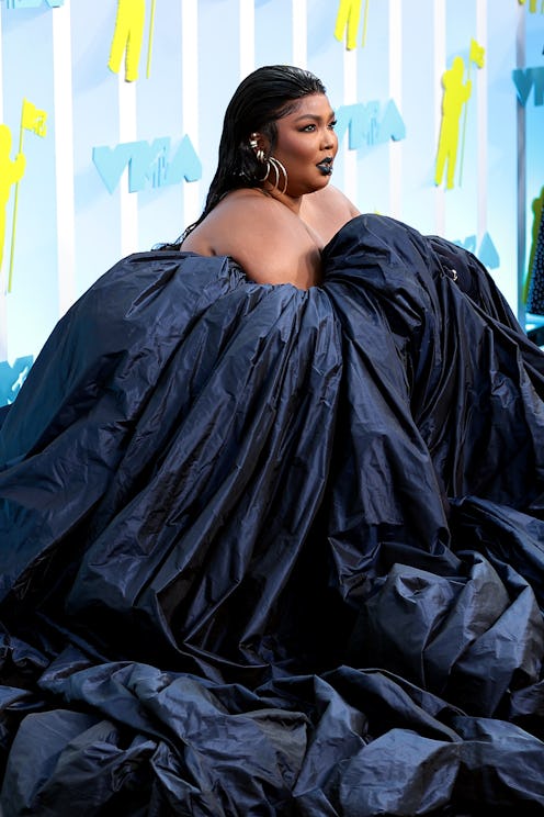NEWARK, NEW JERSEY - AUGUST 28: Lizzo attends the 2022 MTV VMAs at Prudential Center on August 28, 2...
