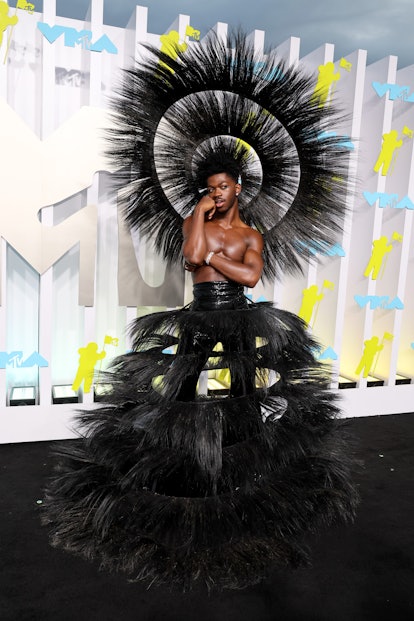 NEWARK, NEW JERSEY - AUGUST 28: Lil Nas X attends the 2022 MTV VMAs at Prudential Center on August 2...