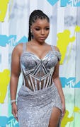 Chloe Bailey wears the 2022 VMAs biggest fashion trend, cutouts, to the MTV Video Music Awards on Au...