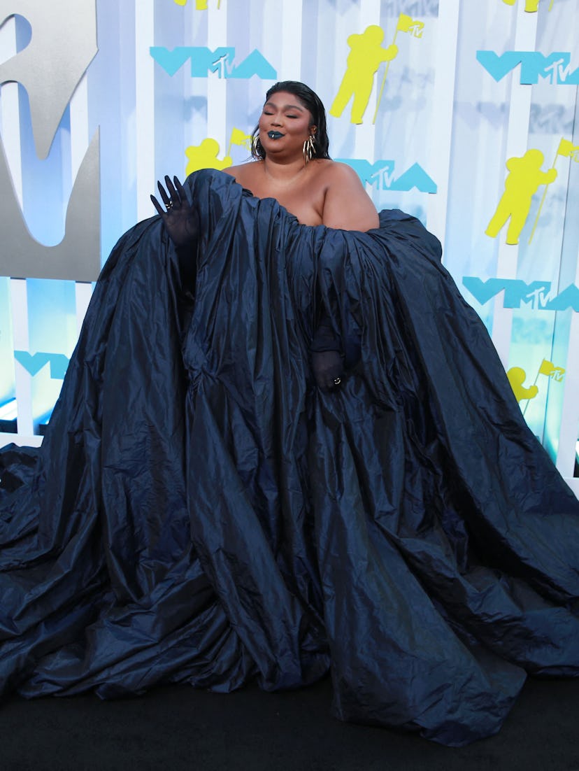 US singer Lizzo arrives for the MTV Video Music Awards at the Prudential Center in Newark, New Jerse…