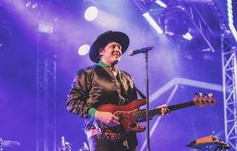 COPENHAGEN, DENMARK - 2018/08/10: Win Butler of Arcade Fire Rock band performs live on stage at Have...