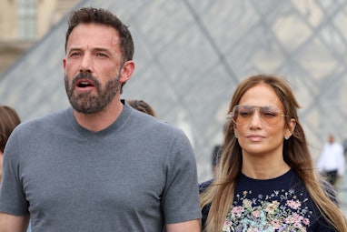 PARIS, FRANCE - JULY 26: Jennifer Lopez and Ben Affleck are seen at the Louvre Museum on July 26, 20...