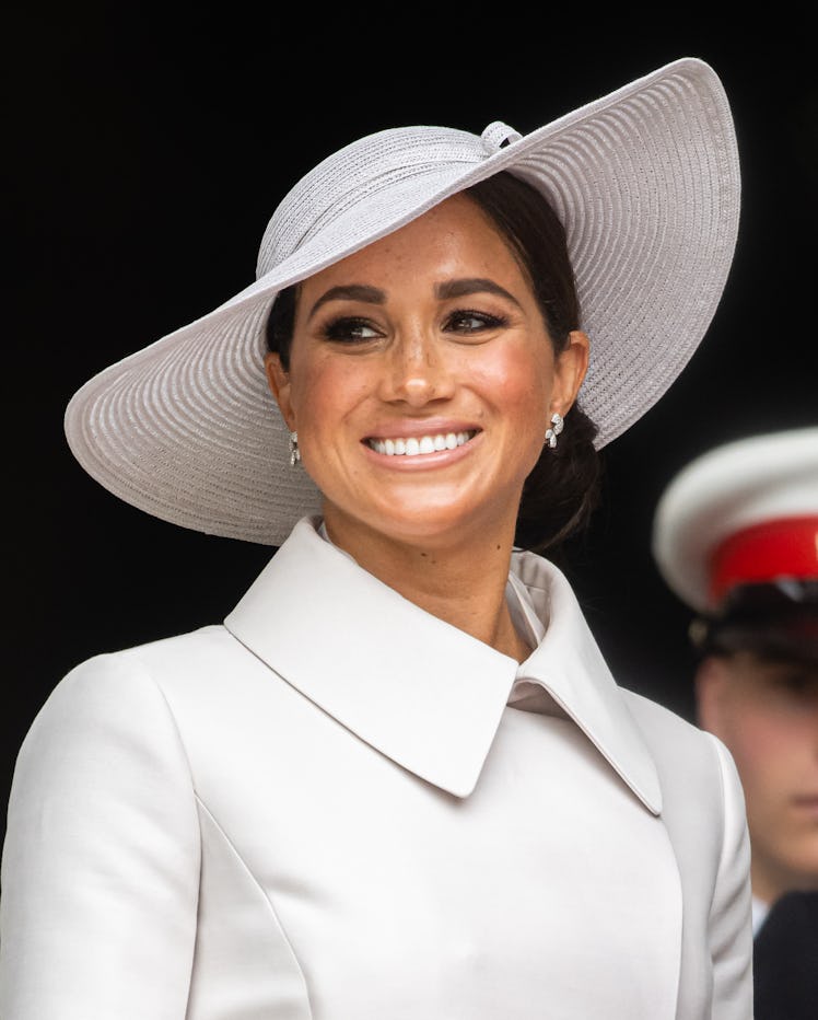 LONDON, ENGLAND - JUNE 03: Meghan, Duchess of Sussex attends the National Service of Thanksgiving at...