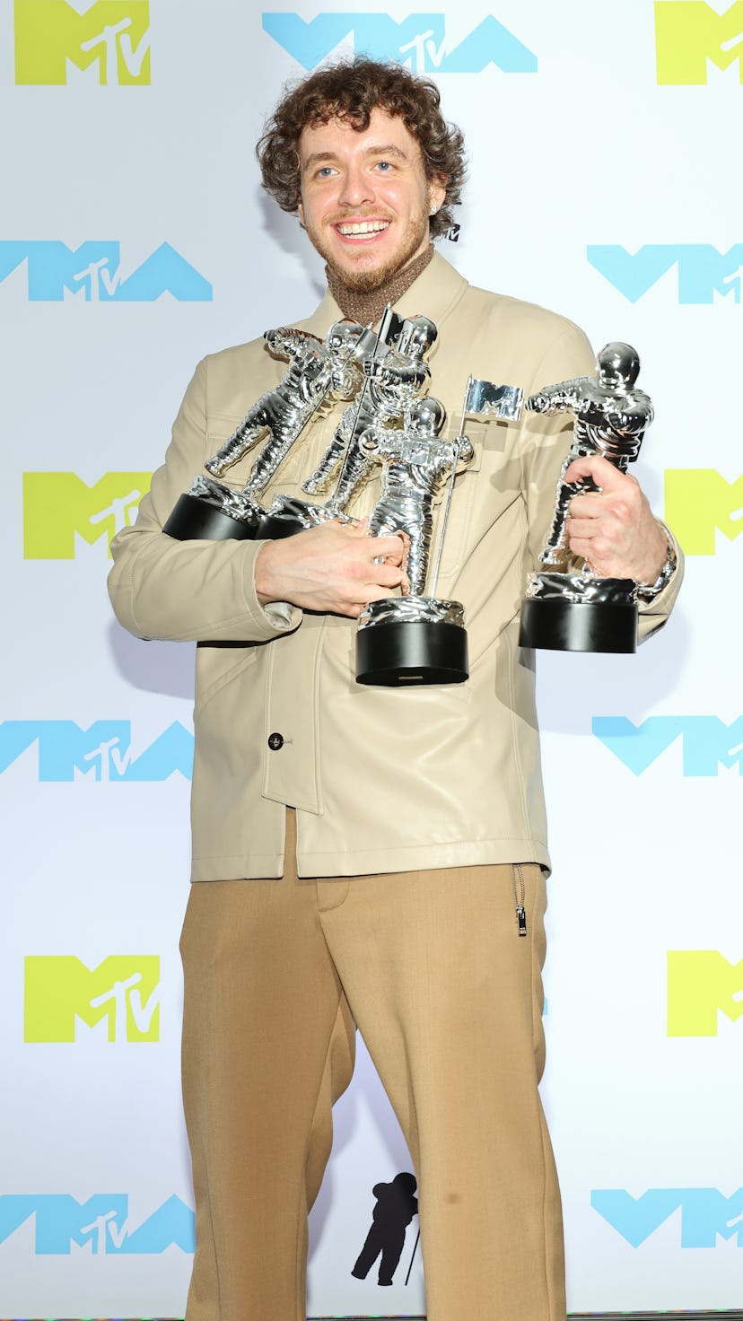 NEWARK, NEW JERSEY - AUGUST 28: Jack Harlow winner of the Song of the Summer award for 'First Class'...