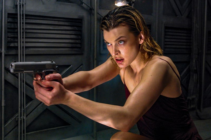 Milla Jovovich in "Resident Evil", directed by Paul W.S.Anderson (Photo by Rolf Konow/Sygma/Sygma vi...