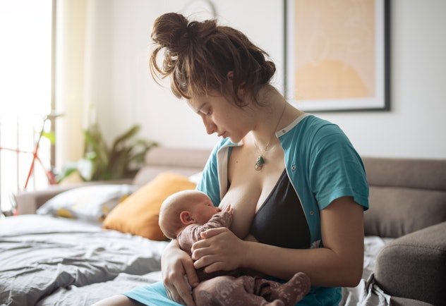 Post a funny breastfeeding caption to go along with your photo