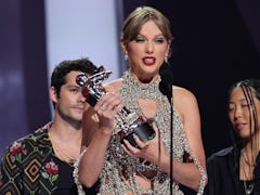 Taylor Swift announced at the 2022 VMAs that her next album is dropping in October.