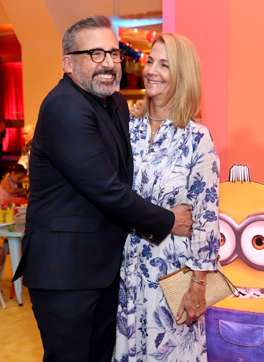 HOLLYWOOD, CALIFORNIA - JUNE 25: (L-R) Steve Carell and Nancy Carell attend the pre-party for Illumi...