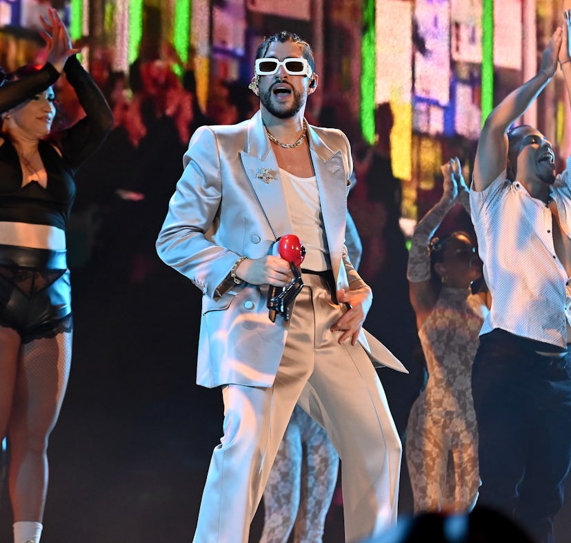 While performing his hit single “Tití Me Preguntó” at the 2022 VMAs, Bad Bunny kissed a male backup ...