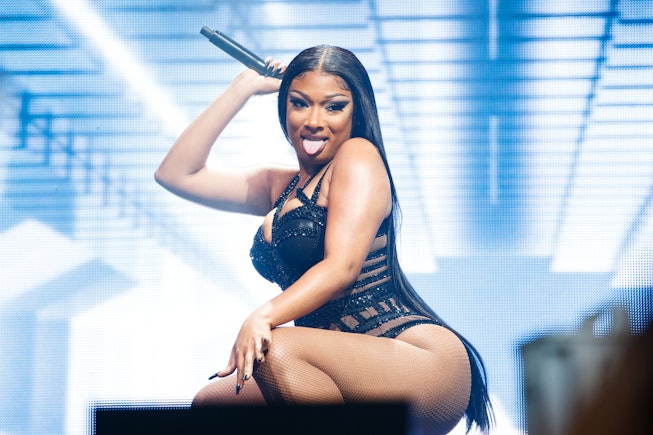 MANCHESTER, ENGLAND - JUNE 12: (EDITORIAL USE ONLY) Megan Thee Stallion performs on day 2 of Parklif...