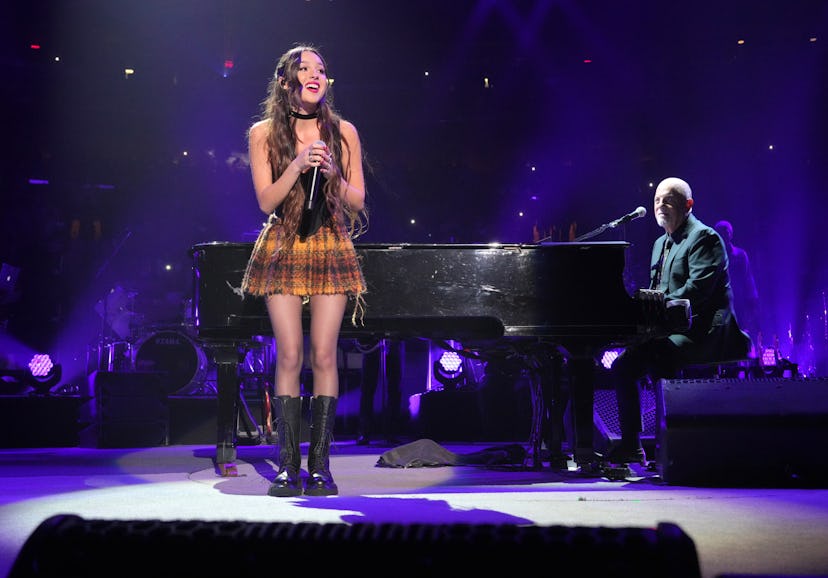 NEW YORK, NEW YORK - AUGUST 24: Olivia Rodrigo and Billy Joel perform "Deja Vu" and "Uptown Girl" on...