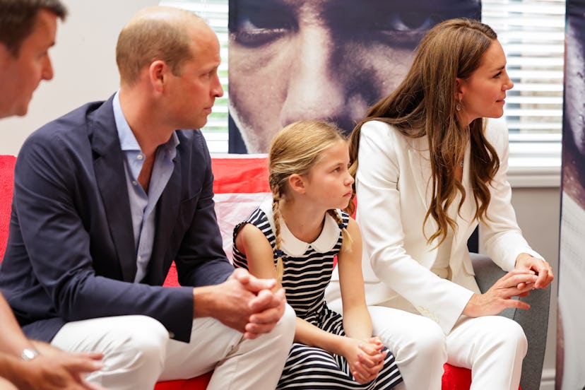 BIRMINGHAM, ENGLAND - AUGUST 02: Prince William, Duke of Cambridge, Princess Charlotte of Cambridge ...