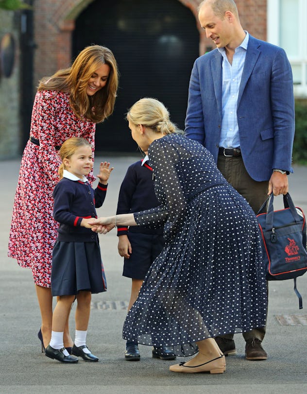 Prince William was proud of Princess Charlotte on her first day of school.
