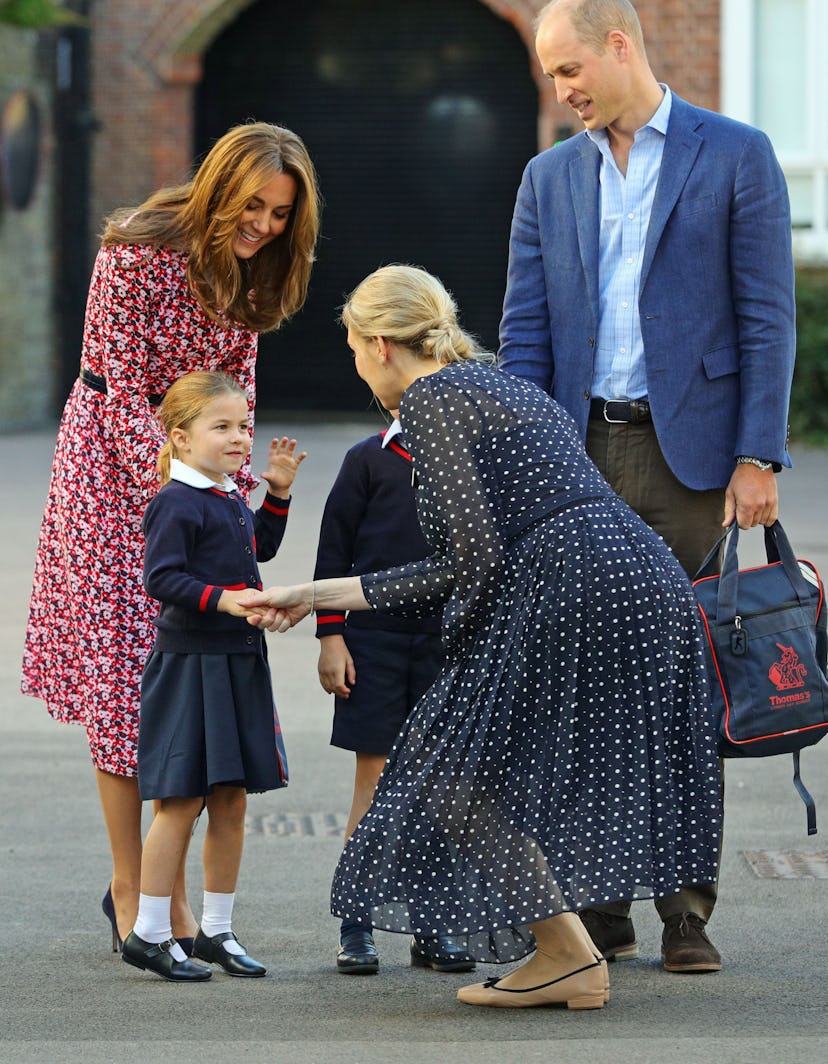 Prince William was proud of Princess Charlotte on her first day of school.