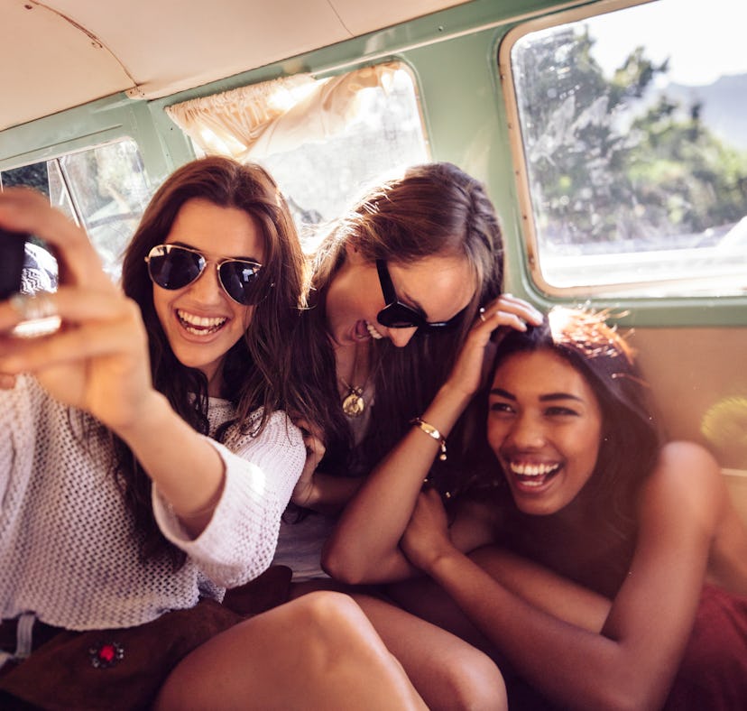 Three friends on a holiday weekend use quotes for 3 day weekend on Instagram.