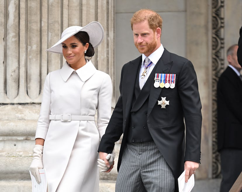 Meghan, Duchess of Sussex and Prince Harry, Duke of Sussex attend the National Service of Thanksgivi…