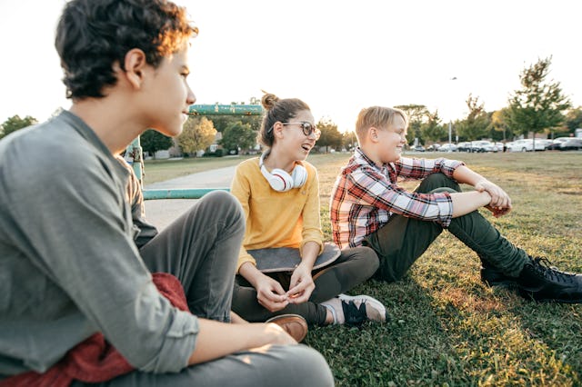 Teens having fun after school