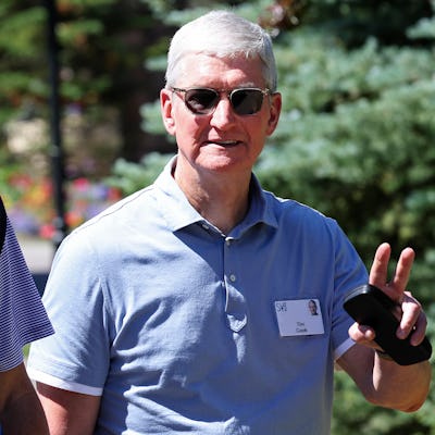 SUN VALLEY, IDAHO - JULY 08: Tim Cook, CEO of Apple, attends the Allen & Company Sun Valley Conferen...