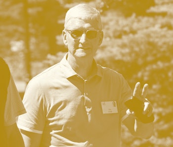 SUN VALLEY, IDAHO - JULY 08: Tim Cook, CEO of Apple, attends the Allen & Company Sun Valley Conferen...