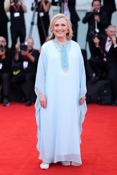 Hillary Clinton attends the Netflix film "White Noise" and opening ceremony red carpet