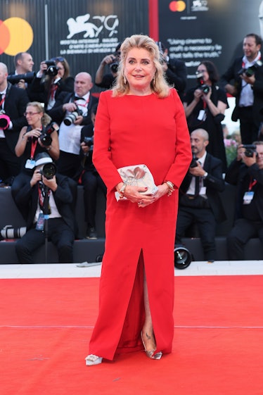 Catherine Deneuve attends the "White Noise" and opening ceremony red carpet