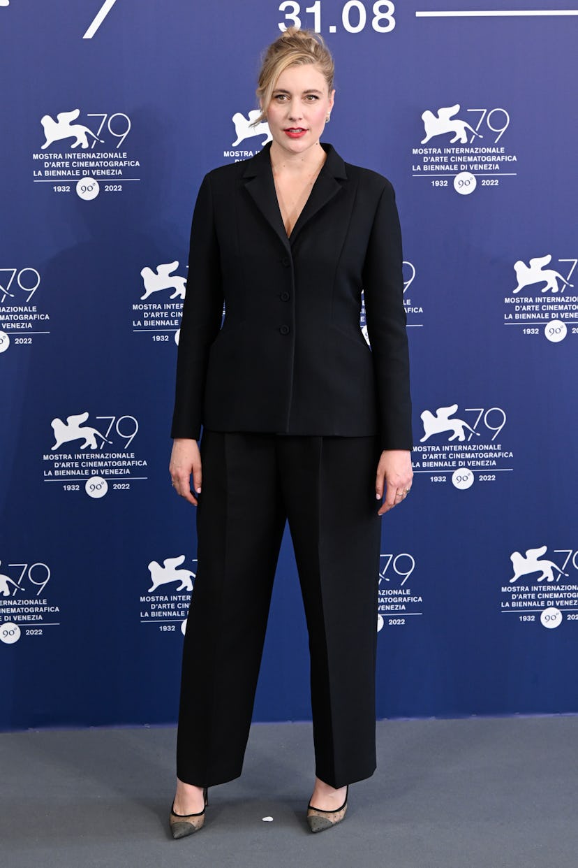 VENICE, ITALY - AUGUST 31:  Greta Gerwig attends the photocall for "White Noise" at the 79th Venice ...