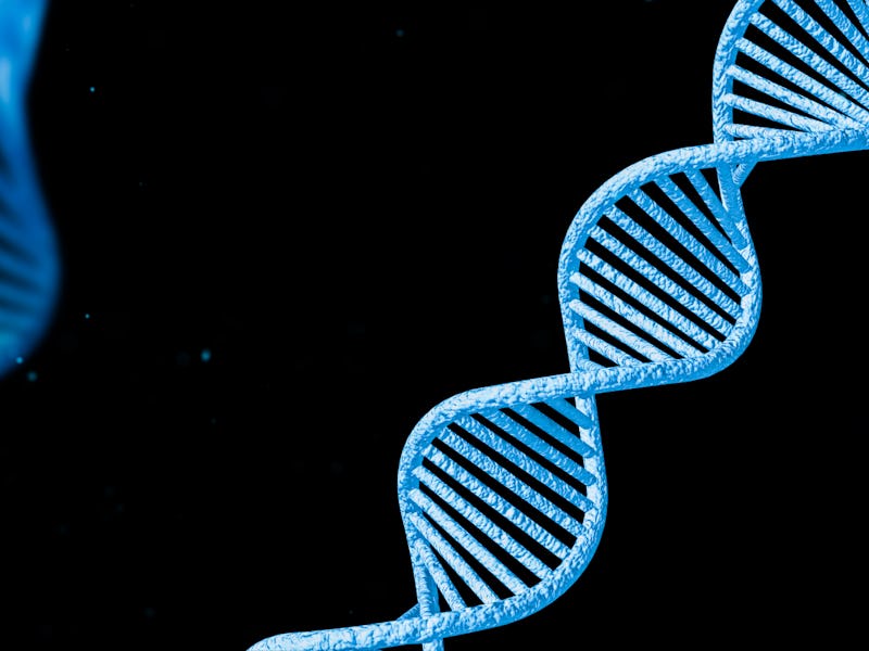 DNA on Black Background with Defocused Particles