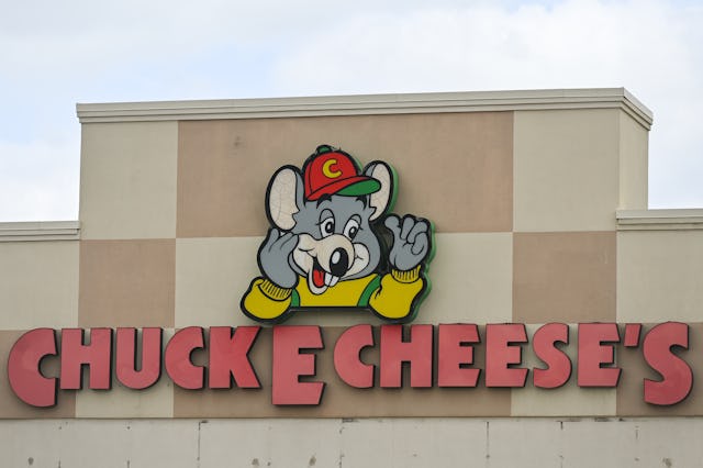 Logo of Chuck E Cheese's in South Edmonton Common.
Friday, May 20, 2022, in Edmonton, Alberta, Canad...