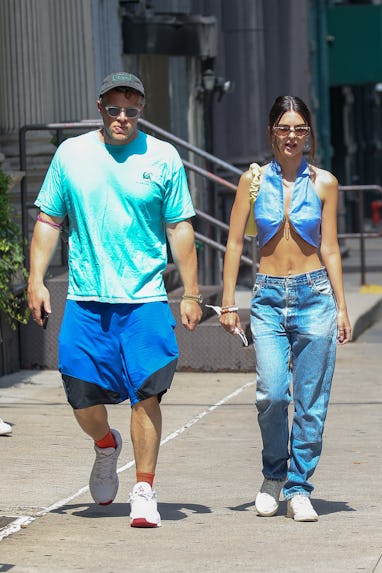 NEW YORK CITY, NY - JUNE 15: Emily Ratajkowski was seen taking a stroll with her husband Sebastian ...