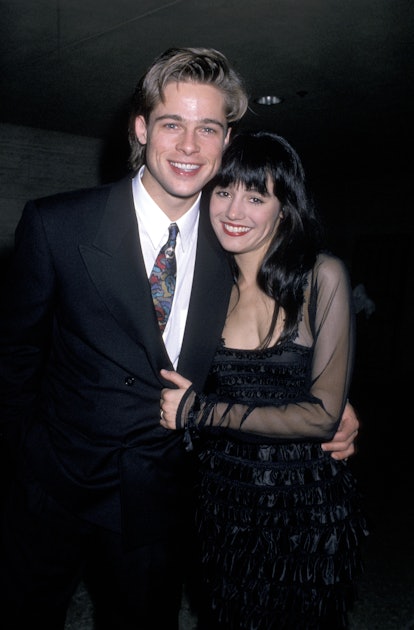 Brad Pitt and Jill Schoelen at the 20/20 Club in Los Angeles, CA (Photo by Ron Galella/Ron Galella C...
