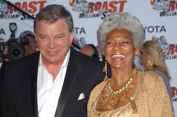 In this August 13, 2006 photo, Canadian actor William Shatner and US actress Nichelle Nichols attend...