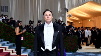 CEO, and chief engineer at SpaceX, Elon Musk, arrives for the 2022 Met Gala at the Metropolitan Muse...