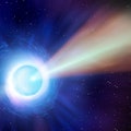 Computer illustration showing a new pulsar just a fraction of a second after it was formed from the ...