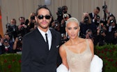 NEW YORK, NEW YORK - MAY 02: Pete Davidson and Kim Kardashian attend The 2022 Met Gala Celebrating "...