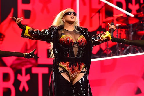 Christina Aguilera performing at Brighton Pride 2022.
