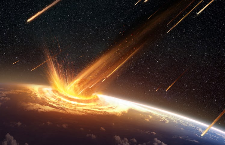 Illustration of an asteroid or comet striking the surface of the Earth, created on July 19, 2015. (I...