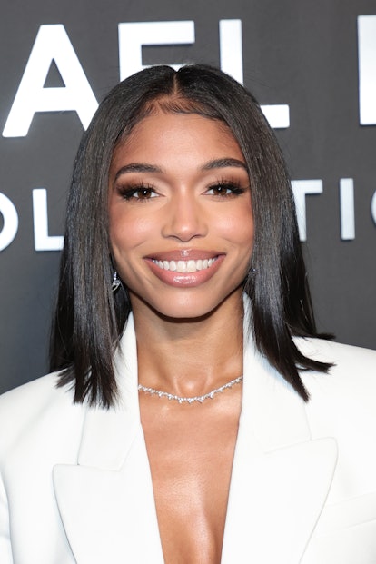 Lori Harvey rocks a blunt cut to the Michael Kors Collection Fall/Winter 2022 Runway Show in New Yor...